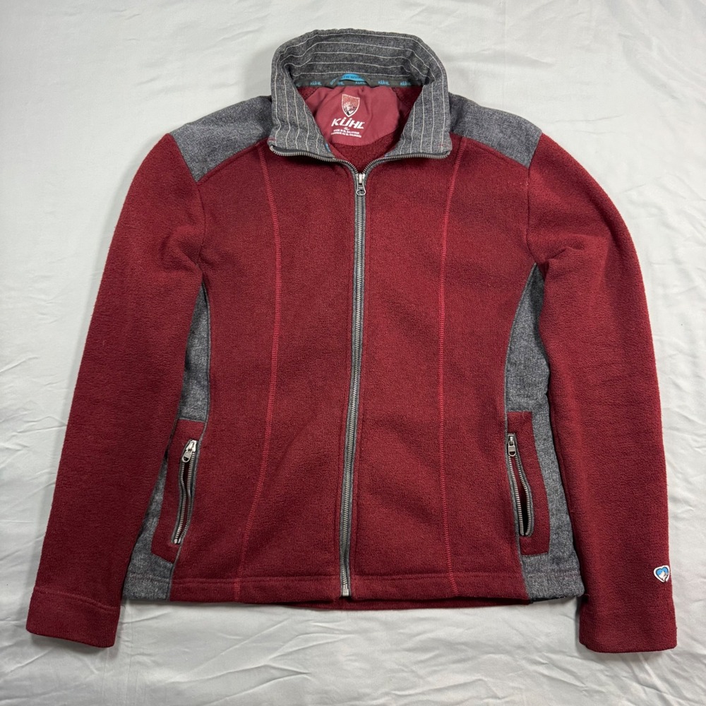 Kuhl Alfpaca Fleece Full Zip Jacket Womens XL Burgundy Mock Neck Gorpcore Cozy
